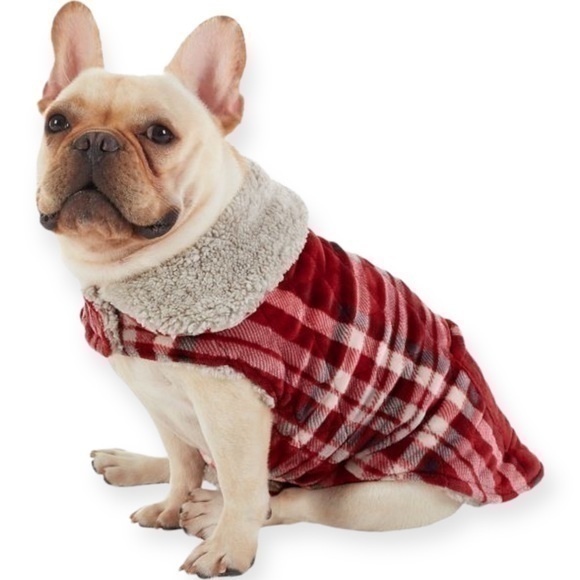 UGG Dog Ugg Dogs Size Small Plush Red Plaid Doggie Jacket Coat